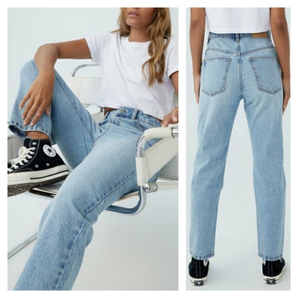 COTTON ON Light Byron Blue High Rise Tapered Leg Mom Jeans 6 NWT